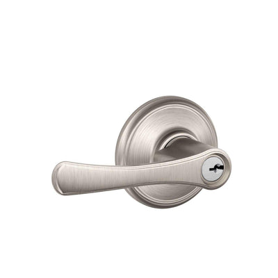 Schlage Avila Satin Nickel Entry Lever Grade 2 1-3/4 in.