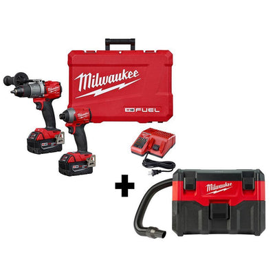 M18 FUEL 18-Volt Lithium-Ion Brushless Cordless Hammer Drill & Impact Driver Combo Kit (2-Tool) with Free Wet/Dry Vacuum - Super Arbor