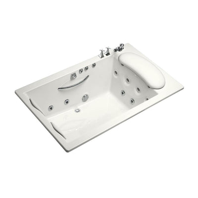 RiverBath Quadrangle 3.83 ft. Whirlpool Tub with Heater and Center Drain in White - Super Arbor