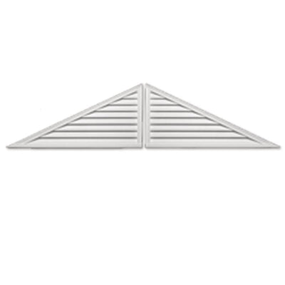 60 in. x 25 in. Triangle Polyurethane Weather Resistant Gable Louver Vent - Super Arbor