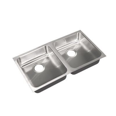 Double Bowl, Undermount Sink, ADA, 18-Gauge Stainless Steel, 2-Compartment, I.D. 18 in. x 32 in. x 5.5 in. - DCR - Super Arbor