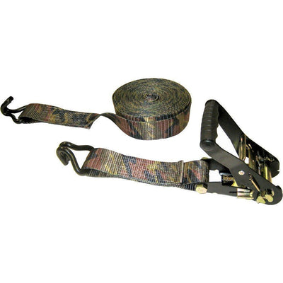 27 ft. x 2 in. x 10000 lb. Camouflage Ratchet Tie-Down with J-Hook - Super Arbor