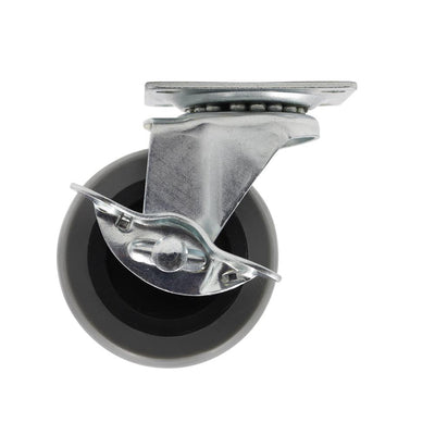 3 in. Medium Duty Gray TPR Swivel Plate Caster with Brake 175 lbs. Weight Rating - Super Arbor