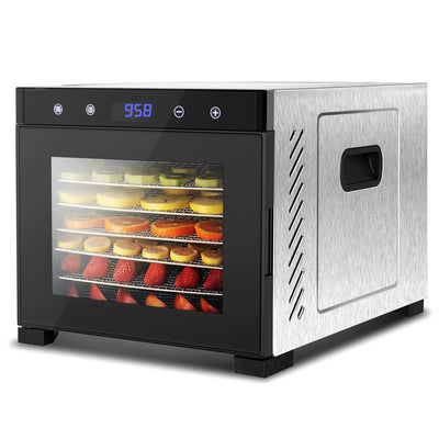 6-Tray Black 600 Watt Premium Food Dehydrator Machine with Digital Timer and Temperature Control - Super Arbor