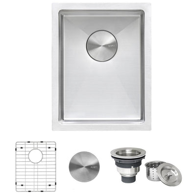 16 in. x 18 in. Single Bowl Undermount 16-Gauge Stainless Steel Bar Prep Kitchen Sink - Super Arbor