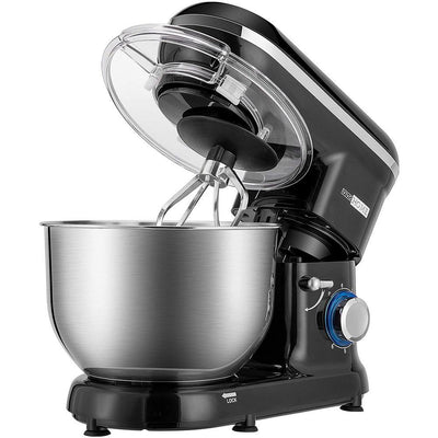 650-Watt 6 Qt. 6- Speed Black Tilt-Head Kitchen Stand Mixer with Beater, Dough Hook and Wire Whip - Super Arbor