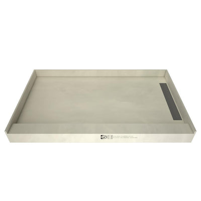 Base'N Bench 36 in. x 60 in. Single Threshold Shower Base and Bench Kit with Right Drain and Tileable Grate - Super Arbor