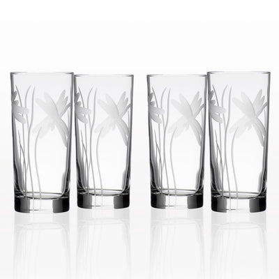 Dragonfly 15 oz. Clear Highball Glass (Set of 4) - Super Arbor