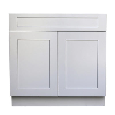 Ready to Assemble 24x34.5x24 in. Shaker Sink Base Cabinet with 2-Door and 1 Fake Drawer in Gray - Super Arbor