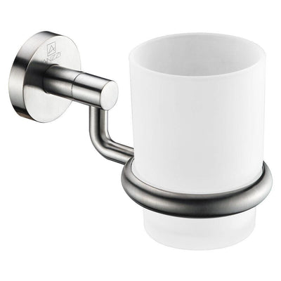 Caster Series 7.01 in. Toothbrush Holder in Brushed Nickel - Super Arbor