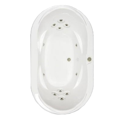 Premier 73 in. Acrylic Oval Drop-in Whirlpool Bath Bathtub in White - Super Arbor