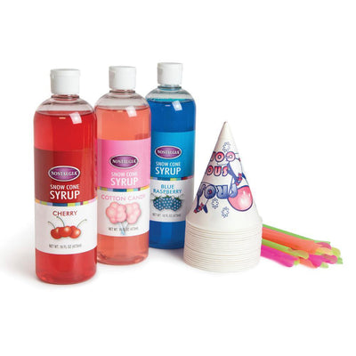 Premium Snow Cone Syrup Party Kit in Red - Super Arbor