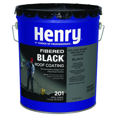 Henry 201 Fibered Black Asphalt Roof Coating  - 4.75 Gallon - Super Arbor