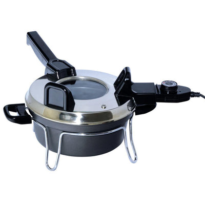 Csech 3 Qt. Black Electric Pressure Cooker with Non-Stick Pot - Super Arbor