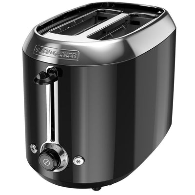 2-Slice Black Wide Slot Toaster with Temperature Control - Super Arbor