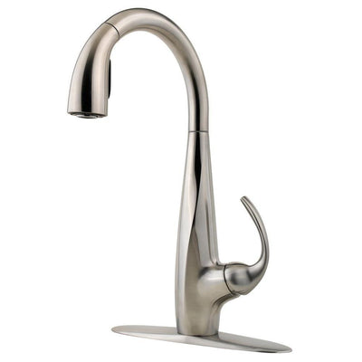 Avanti Single-Handle Pull-Down Sprayer Kitchen Faucet in Stainless Steel - Super Arbor