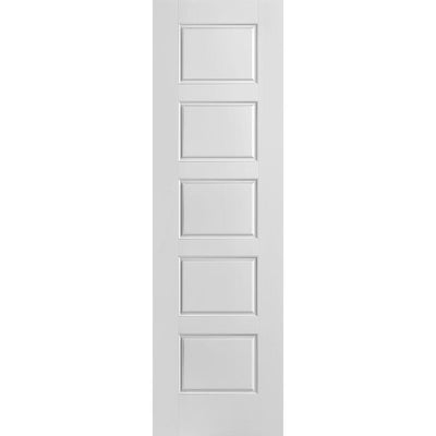 24 in. x 80 in. Riverside Smooth 5-Panel Equal Hollow Core Primed Composite Interior Door Slab - Super Arbor