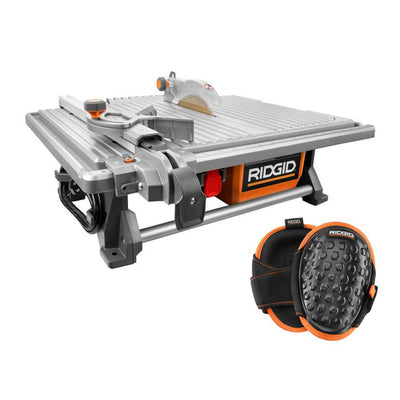 RIDGID 6.5 Amp Corded 7 in. Table Top Wet Tile Saw with Gel-Foam Knee Pads - Super Arbor