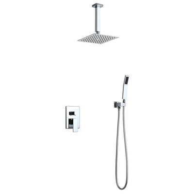 6-Spray Patterns 12 in. with 2 GPM Wall Mount Rain Fixed Shower Head in Polished Chrome - Super Arbor