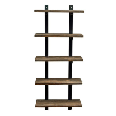 Pomona 20 in. W Wall Mounted 5-Tier Bath Shelf with Metal Frame and Solid Wood - Super Arbor