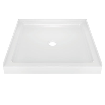 Classic 400 36 in. x 36 in. Single Threshold Alcove Shower Base in High Gloss White - Super Arbor