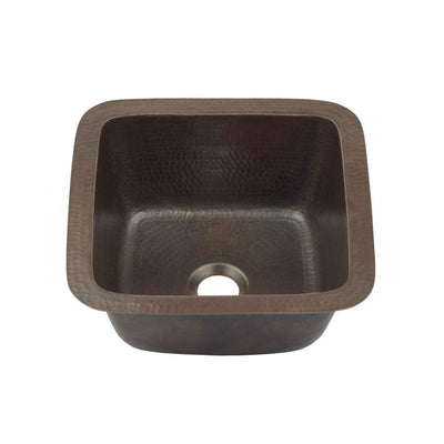 Pollock Undermount Solid Copper 12 in. Single Bowl Kitchen Sink in Aged Copper - Super Arbor