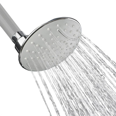 2-Spray 4.63 in. Single Wall Mount Waterfall Fixed Adjustable Shower Head in Brushed Chrome - Super Arbor