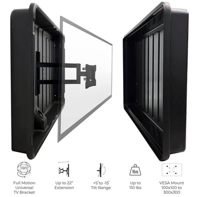 Waterproof Impact Resistant Outdoor Hard Shell TV Cover with TV Wall Mount Bracket - Super Arbor