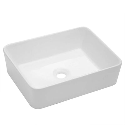 LORDEAR 19 in. x 15 in. Modern Bathroom Rectangle Above in White Porcelain Ceramic Vessel Vanity Sink Art Basin - Super Arbor