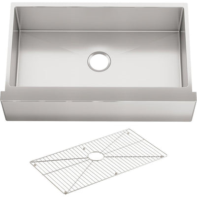 Strive Undermount Farmhouse Apron Front Stainless Steel 36 in. Single Basin Kitchen Sink with Basin Rack - Super Arbor