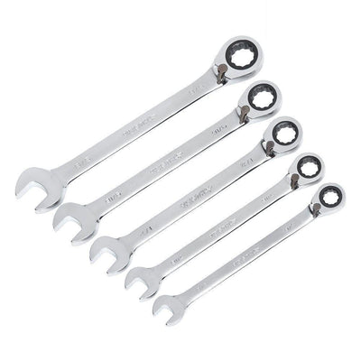 SAE Ratcheting Reversible Combination Wrench Set (5-Piece) - Super Arbor