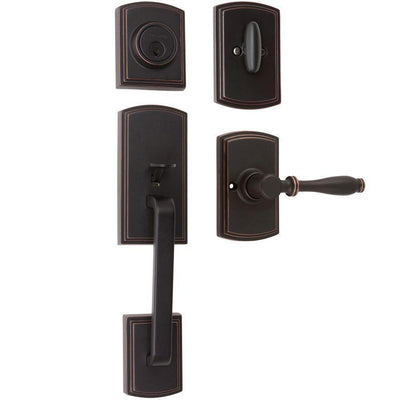 Italian Collection Visconti Single Cylinder Edged Bronze Door Handleset with Sorado Interior - Super Arbor