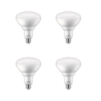 Philips 150-Watt Equivalent BR40 Dimmable with Warm Glow Dimming Effect Energy Saving LED Light Bulb Soft White (2700K) (4-Pack) - Super Arbor