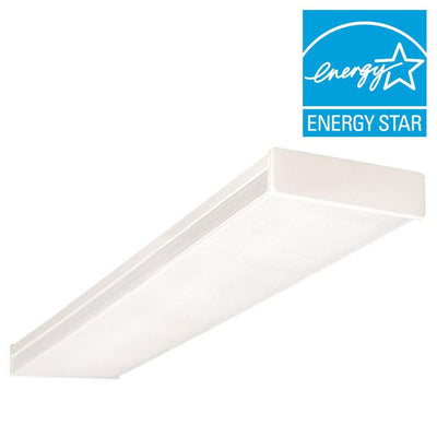NICOR 4 ft. White Fluorescent Wraparound Ceiling Fixture with Clear Prismatic Lens - Super Arbor