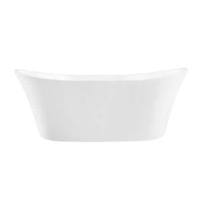 Jewel 60 in. Acrylic Double Backrest Flatbottom Non-Whirlpool Bathtub in White - Super Arbor