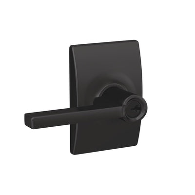 Custom Latitude Matte Black Century Trim Keyed Entry Door Lever - Super Arbor