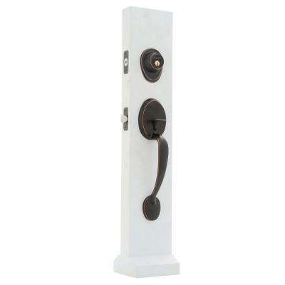 Nostalgic Warehouse 
    Meadows Plate 2-3/8 in. Backset Timeless Bronze F Grip Entry Set Meadows Knob - Super Arbor