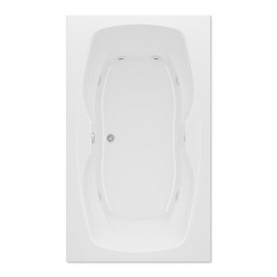 Hialeah II 72 in. Acrylic Reversible Drain Rectangular Drop-In Whirlpool Bathtub with Heater in White Pump Location 2 - Super Arbor