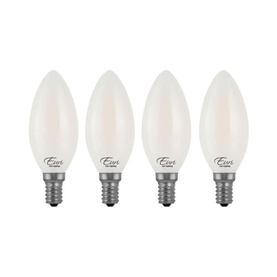 Euri Lighting 40 Watt Equivalent Warm White (2700K) B10 ENERGY STAR and Dimmable LED Light Bulb in Frosted (4-Pack) - Super Arbor