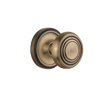 Classic Rosette 2-3/8 in. Backset Antique Brass Privacy Bed/Bath Deco Door Knob - Super Arbor