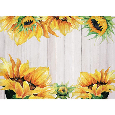 MHF Home Sunflower Yellow 18 in. W x 13 in. L Polypropylene Placemat Set (4-Pack) - Super Arbor