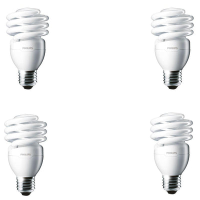100-Watt Equivalent T2 Twister CFL Light Bulb Daylight Deluxe (4-Pack) - Super Arbor