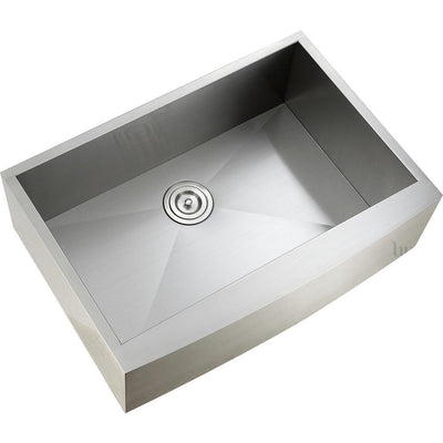 Handmade Farmhouse Apron-Front Stainless Steel 30 in. Single Bowl Kitchen Sink - Super Arbor