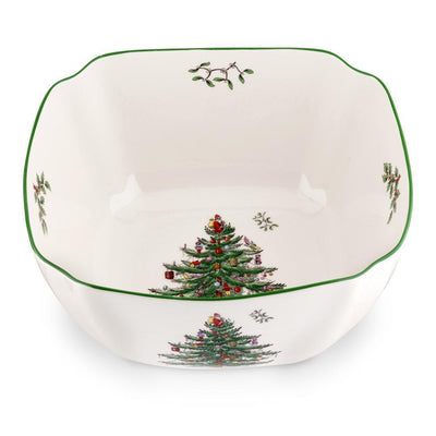 Christmas Tree 10" Ceramic Large Square Bowl - Super Arbor