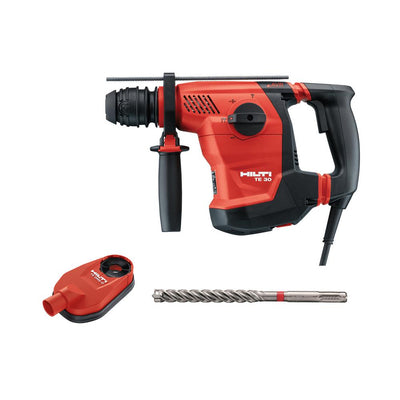 120-Volt 8.6 Amp Corded 1-1/8 in. SDS Plus TE 30 AVR Rotary Hammer Drill with TE-CX Drill Bit and DRS-D Kit - Super Arbor