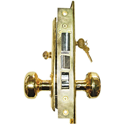 Brass Mortise Entry Right Hand Lock Set with 2-1/2 in. Backset and 2 SC1 Keys - Super Arbor