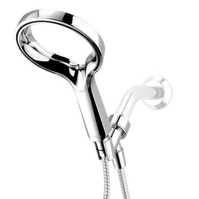 Aio 1-Spray 6 in. Single Wall Mount Handheld Shower Head in Chrome - Super Arbor