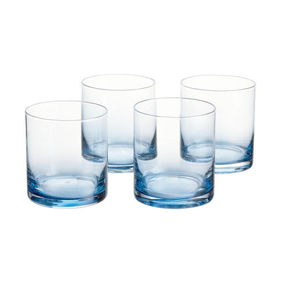 Skylar 12.4 oz. Midnight Blue Ombre Double Old-Fashioned Glasses (Set of 4) - Super Arbor