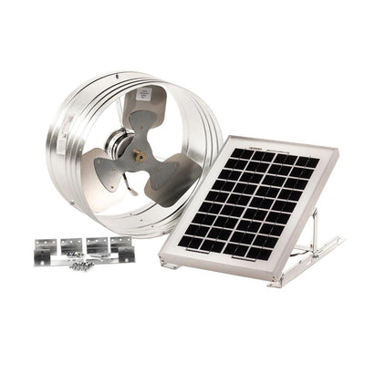 500 CFM Silver Solar Powered Gable Mount Solar Attic Fan - Super Arbor