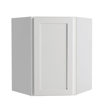 Courtland Shaker Assembled 24 in. x 30 in. x 24 in. Stock Diagonal Corner Wall Kitchen Cabinet in Polar White Finish